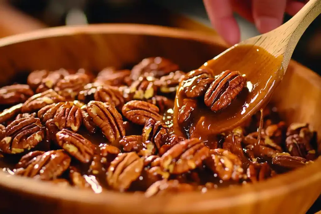 Coating Bourbon-Infused Pecans with Cayenne Pepper Recipe