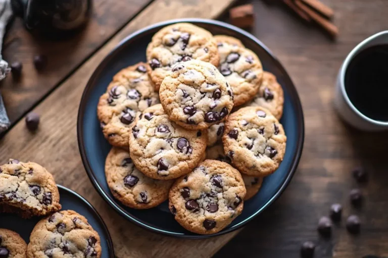 Have Tate cookies gotten smaller? Crisp chocolate chip cookies overhead view.