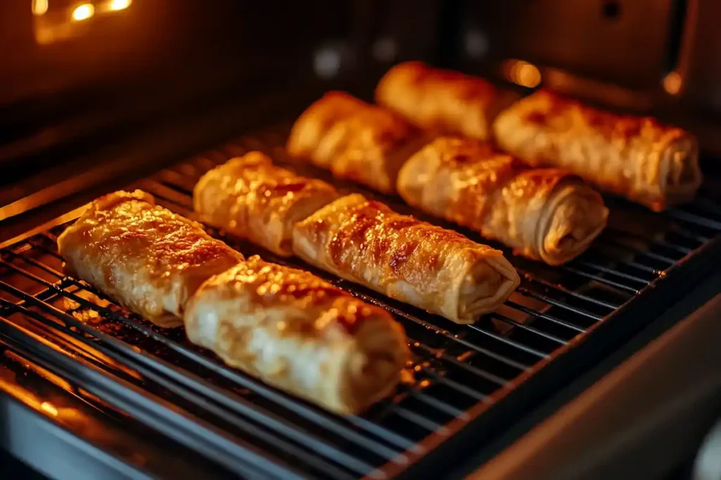 How do you crisp soggy egg rolls in the oven