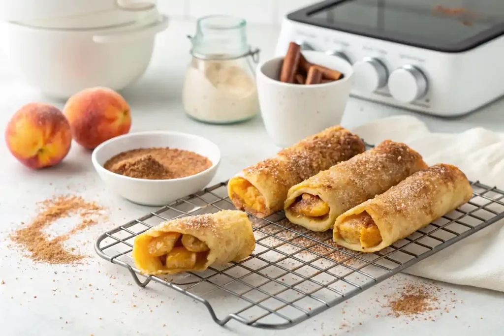 peach cobbler egg rolls