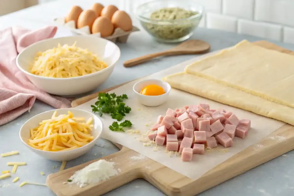 How many calories are in a jambon pastry? Ingredients Layout