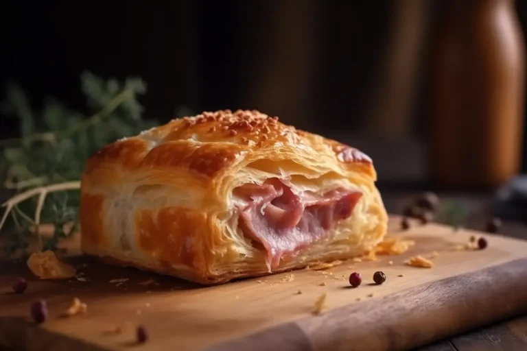 What is jambon made of? Golden puff pastry with ham and cheese