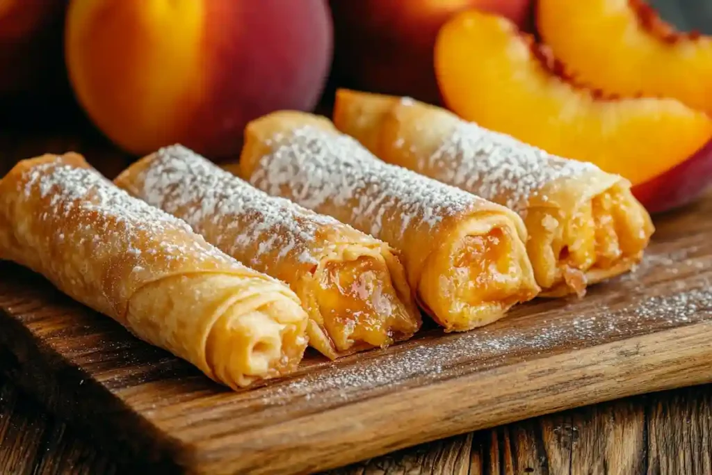 peach cobbler egg rolls