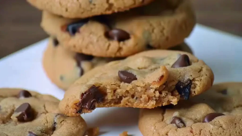5 ingredient easy chocolate chip cookies on a cooling rack