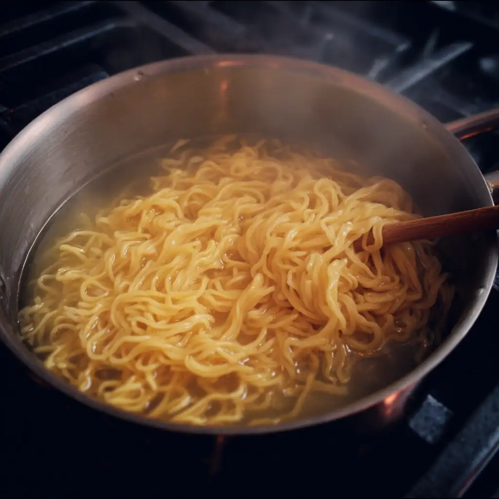Stir-frying noodles for 5 ingredient lo mein